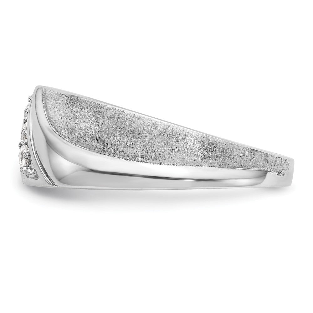 14K Weißgold Ring mit 0,17 ct. Labor-Diamant, VS/SI+ G+, Three-Stone, komplett, Herren