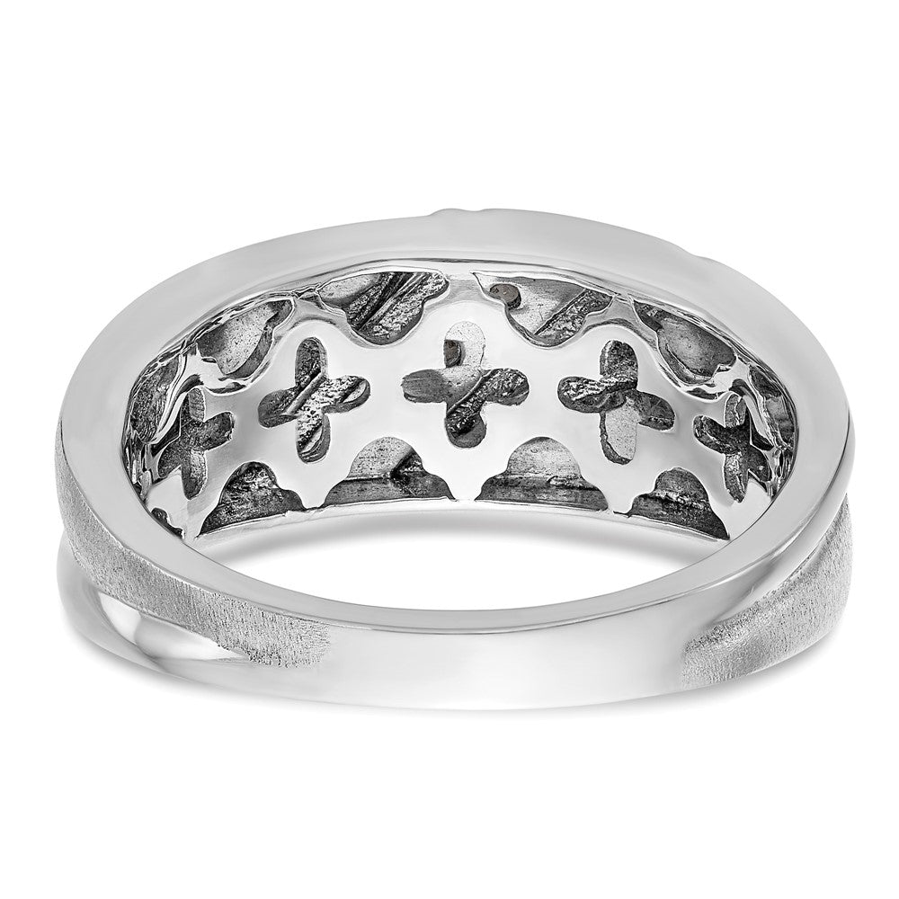 14K Weißgold Ring mit 0,17 ct. Labor-Diamant, VS/SI+ G+, Three-Stone, komplett, Herren