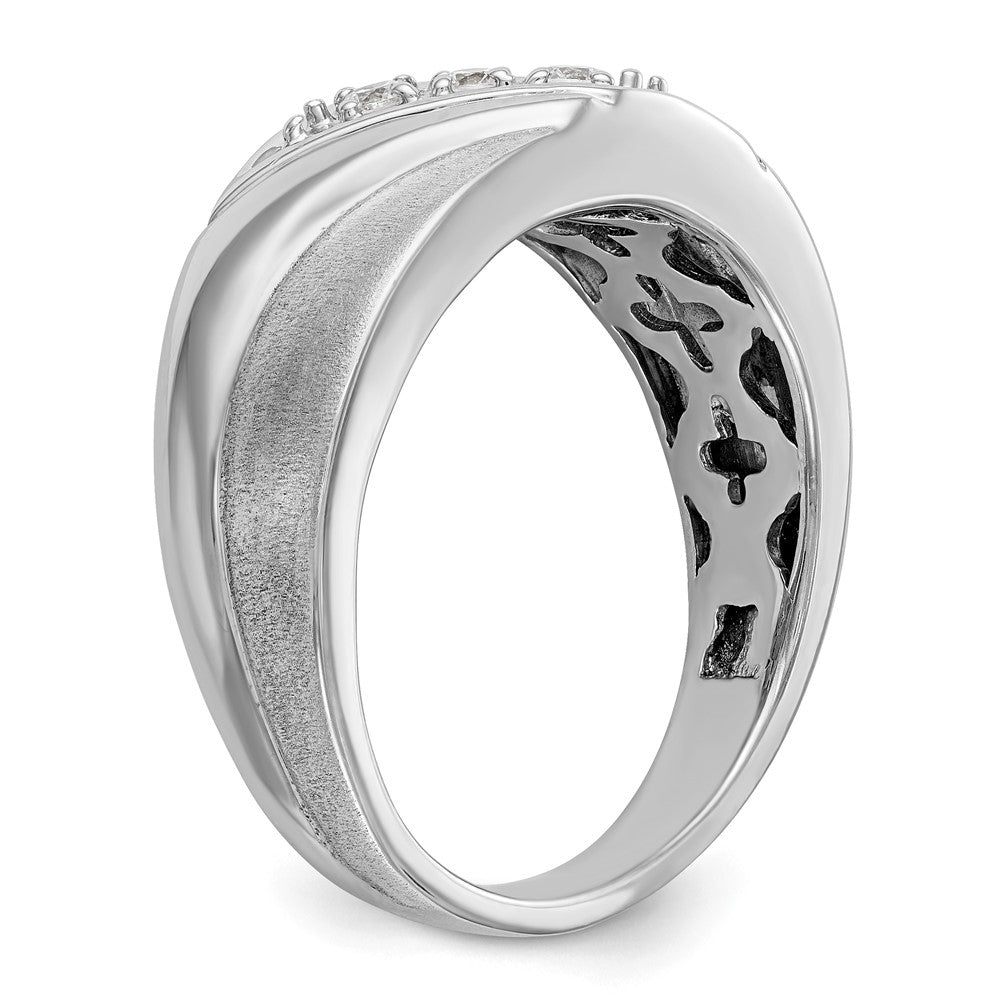14K Weißgold Ring mit 0,17 ct. Labor-Diamant, VS/SI+ G+, Three-Stone, komplett, Herren