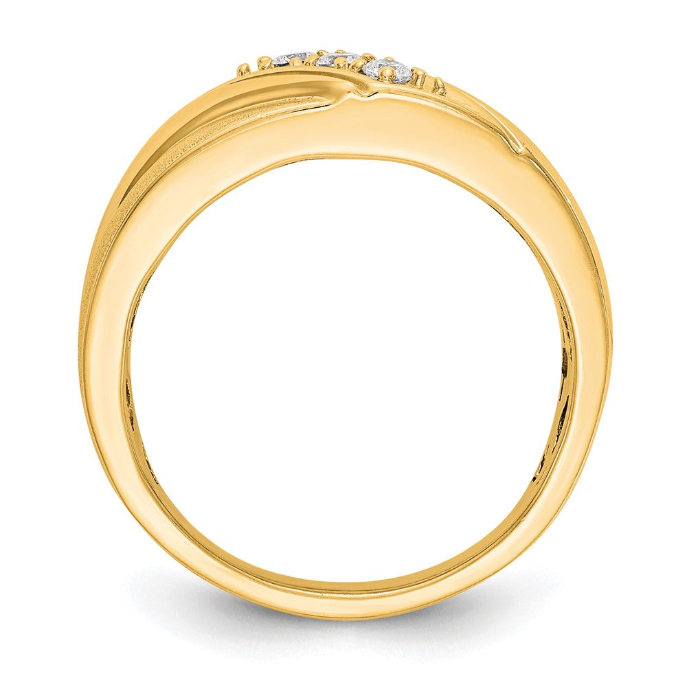14K Gelbgold Herren-Ring mit echten Diamanten