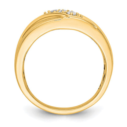 14K Gelbgold Herren-Ring mit echten Diamanten