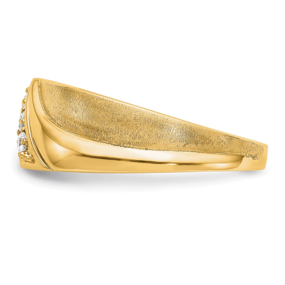 14K Gelbgold Herren-Ring mit echten Diamanten