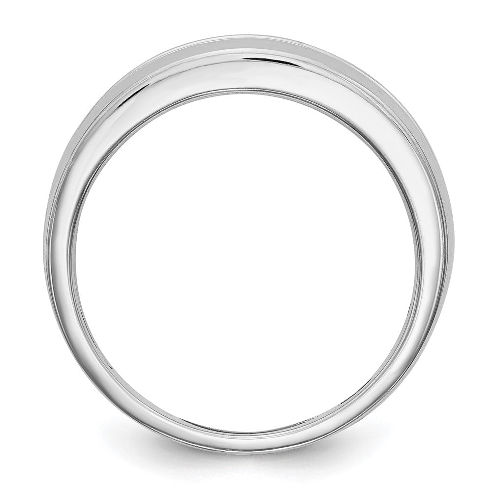 14K Weißgold Herren-Ehering mit natürlichen Diamanten