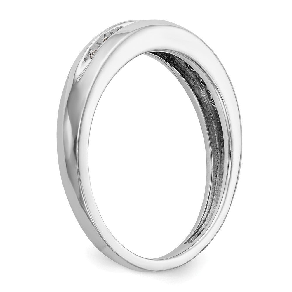 14K Weißgold Herren-Ehering mit natürlichen Diamanten