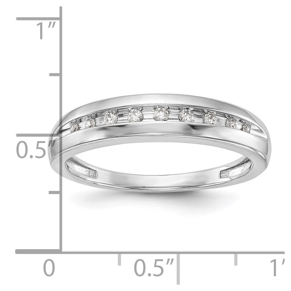 14K Weißgold Herren-Ehering mit natürlichen Diamanten
