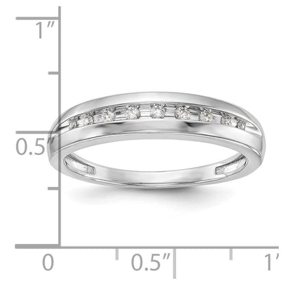 14K Weißgold Herren-Ehering mit natürlichen Diamanten