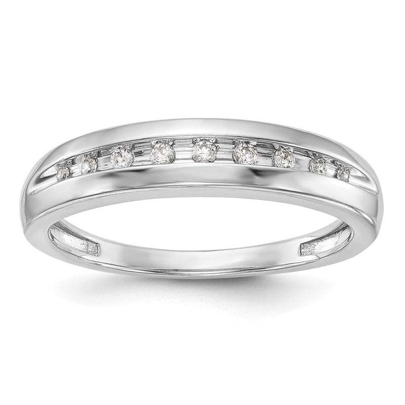 14K Weißgold Herren-Ehering mit natürlichen Diamanten
