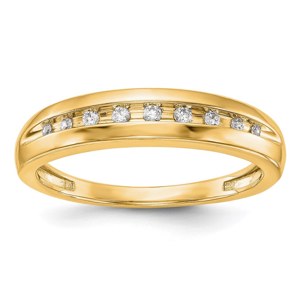 14K Gelbgold Herren-Ring mit echten Diamanten