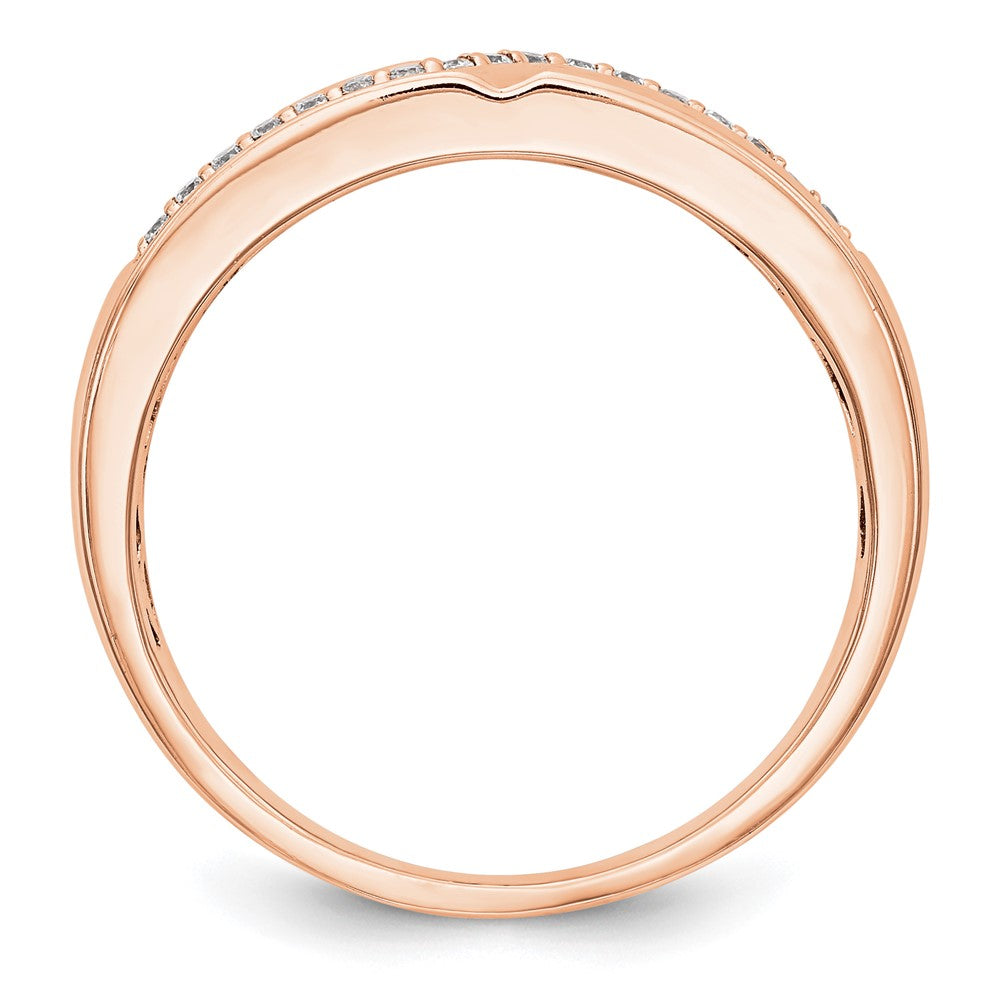 14K Roségold Herren-Ring mit echten Diamanten