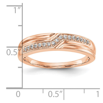 14K Roségold Herren-Ring mit echten Diamanten