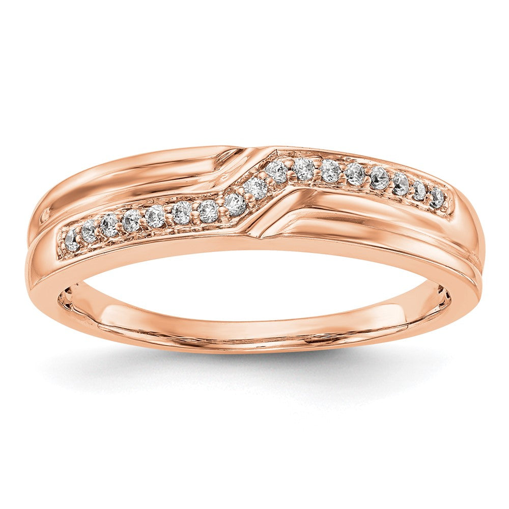 14K Roségold Herren-Ring mit echten Diamanten