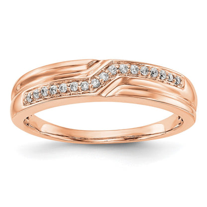14K Roségold Herren-Ring mit echten Diamanten