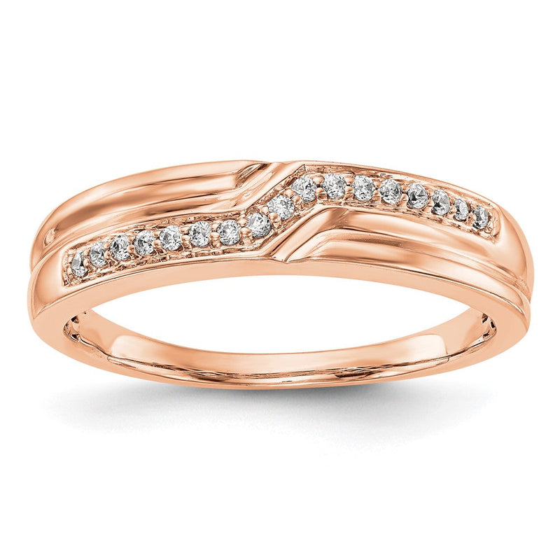 14K Roségold Herren-Ring mit echten Diamanten