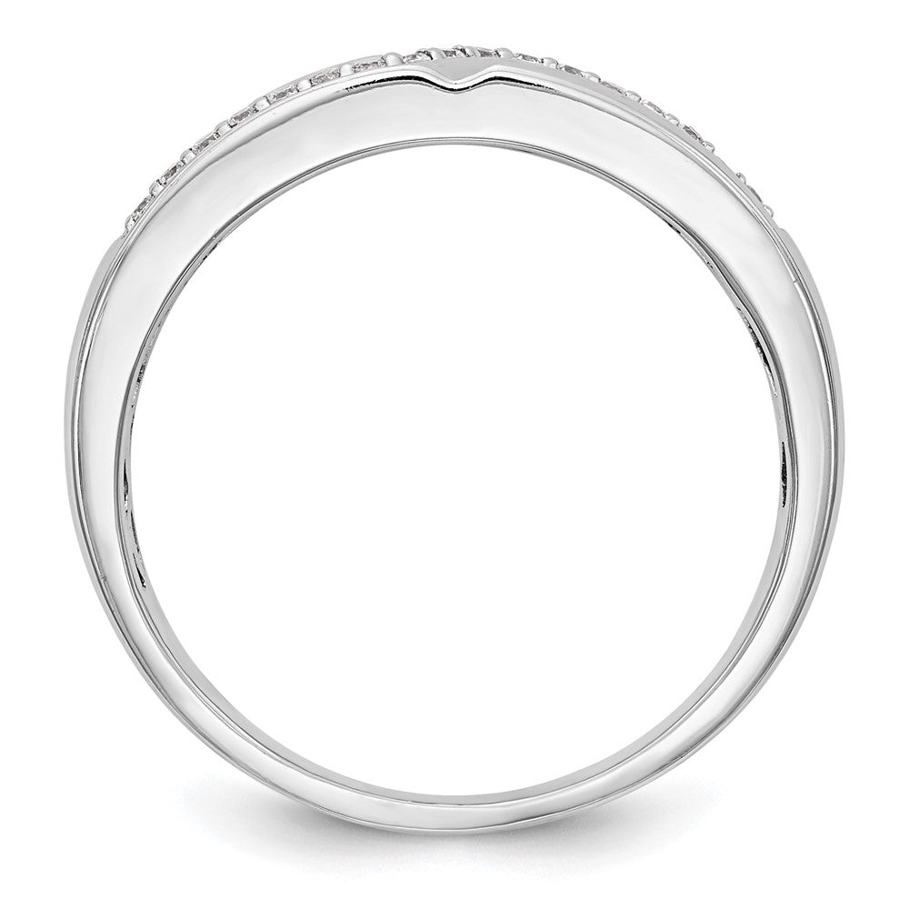 14K Weißgold Herren-Ehering mit natürlichen Diamanten