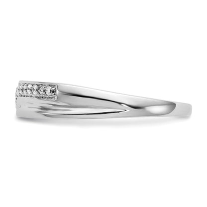 14K Weißgold Herren-Ehering mit natürlichen Diamanten