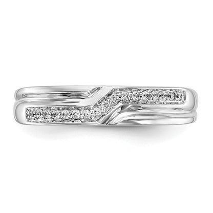 14K Weißgold Herren-Ehering mit natürlichen Diamanten