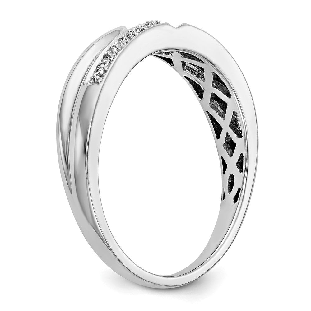 14K Weißgold Herren-Ehering mit natürlichen Diamanten