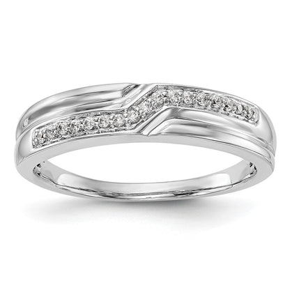 14K Weißgold Herren-Ehering mit natürlichen Diamanten