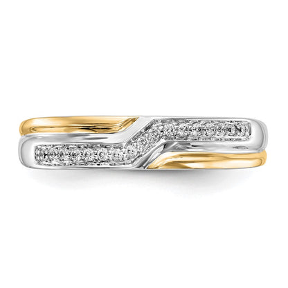 14K Weißgold Herrenring mit Gelbgold-Akzenten und echten Diamanten