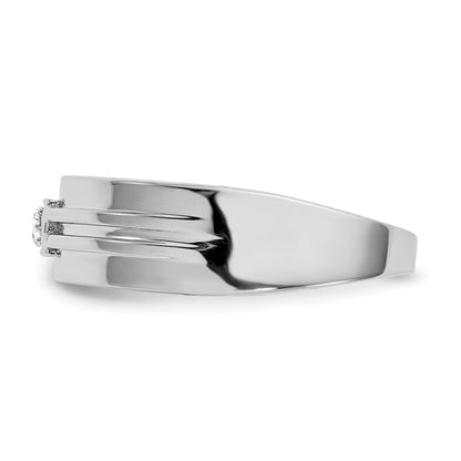 14K Weißgold Herren-Ehering mit natürlichem Diamant 0,08 ct