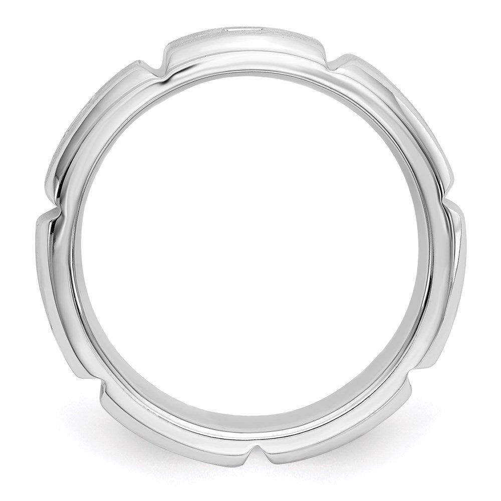 14K Weißgold Herren-Ring mit echten Diamanten
