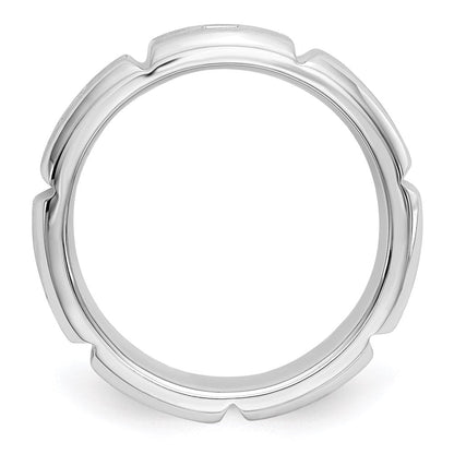 14K Weißgold Herren-Ring mit echten Diamanten