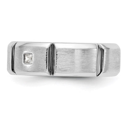 14K Weißgold Herren-Ring mit echten Diamanten