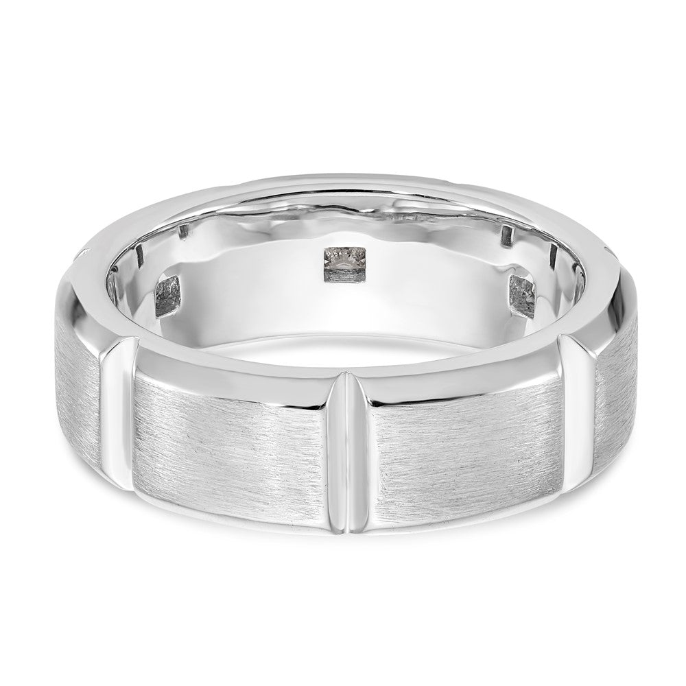 14K Weißgold Herren-Ring mit echten Diamanten
