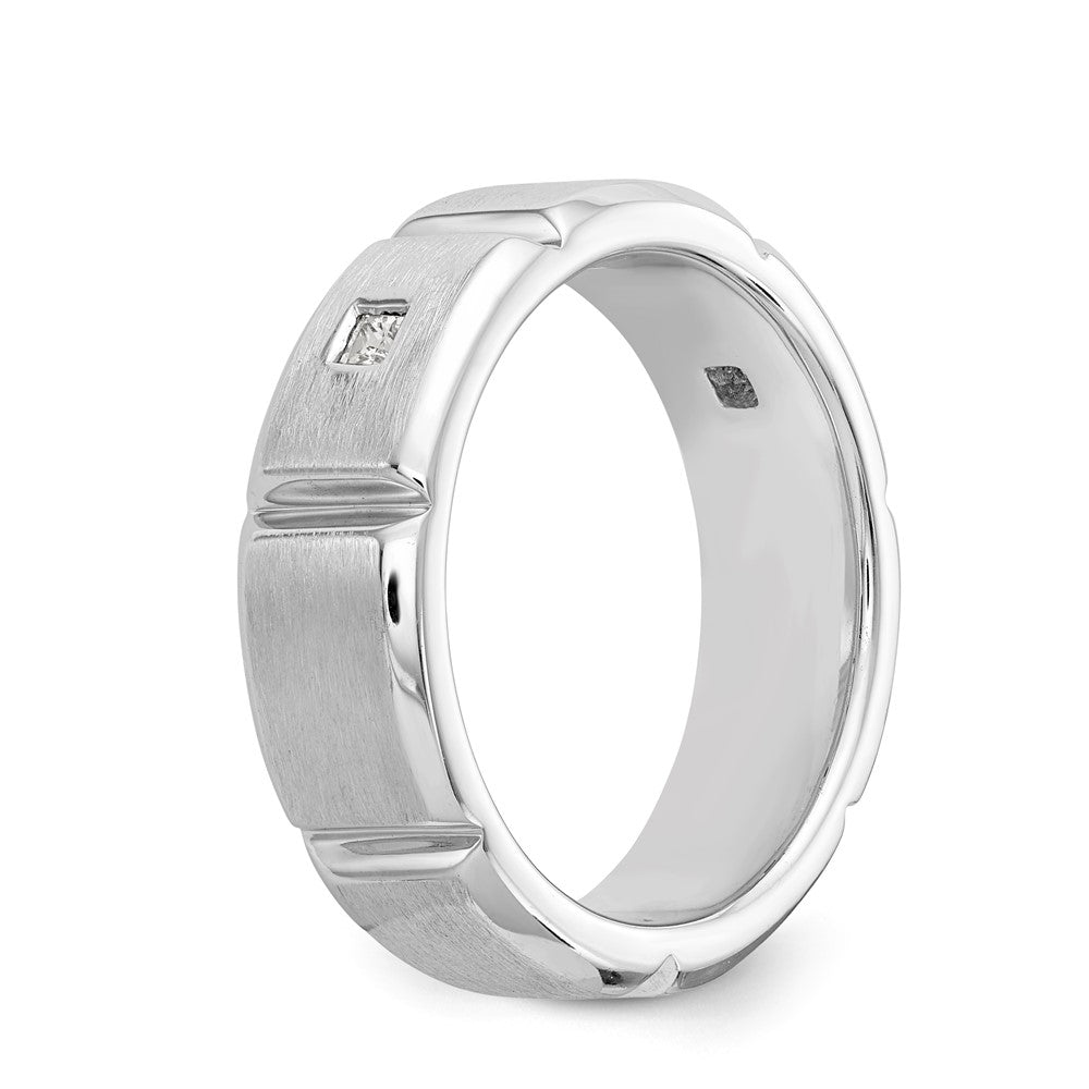 14K Weißgold Herren-Ring mit echten Diamanten