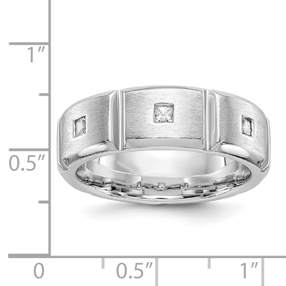 14K Weißgold Herren-Ring mit echten Diamanten