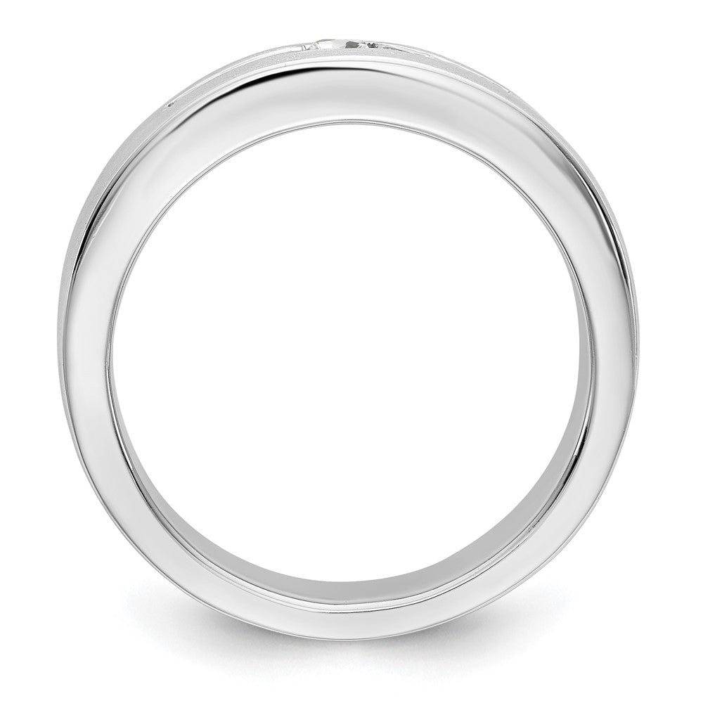 14K Weißgold Herren-Ring mit echten Diamanten