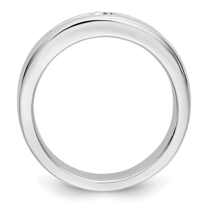 14K Weißgold Herren-Ring mit echten Diamanten