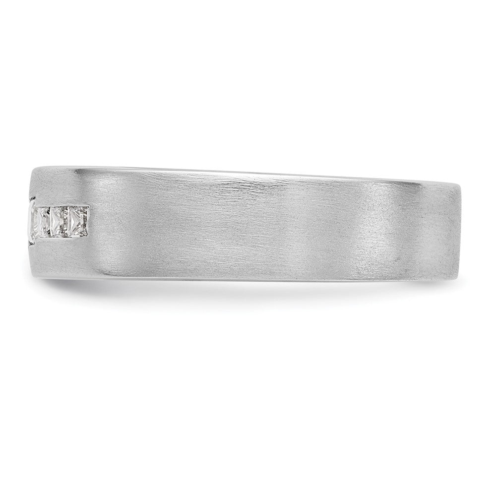 14K Weißgold Herren-Ring mit echten Diamanten