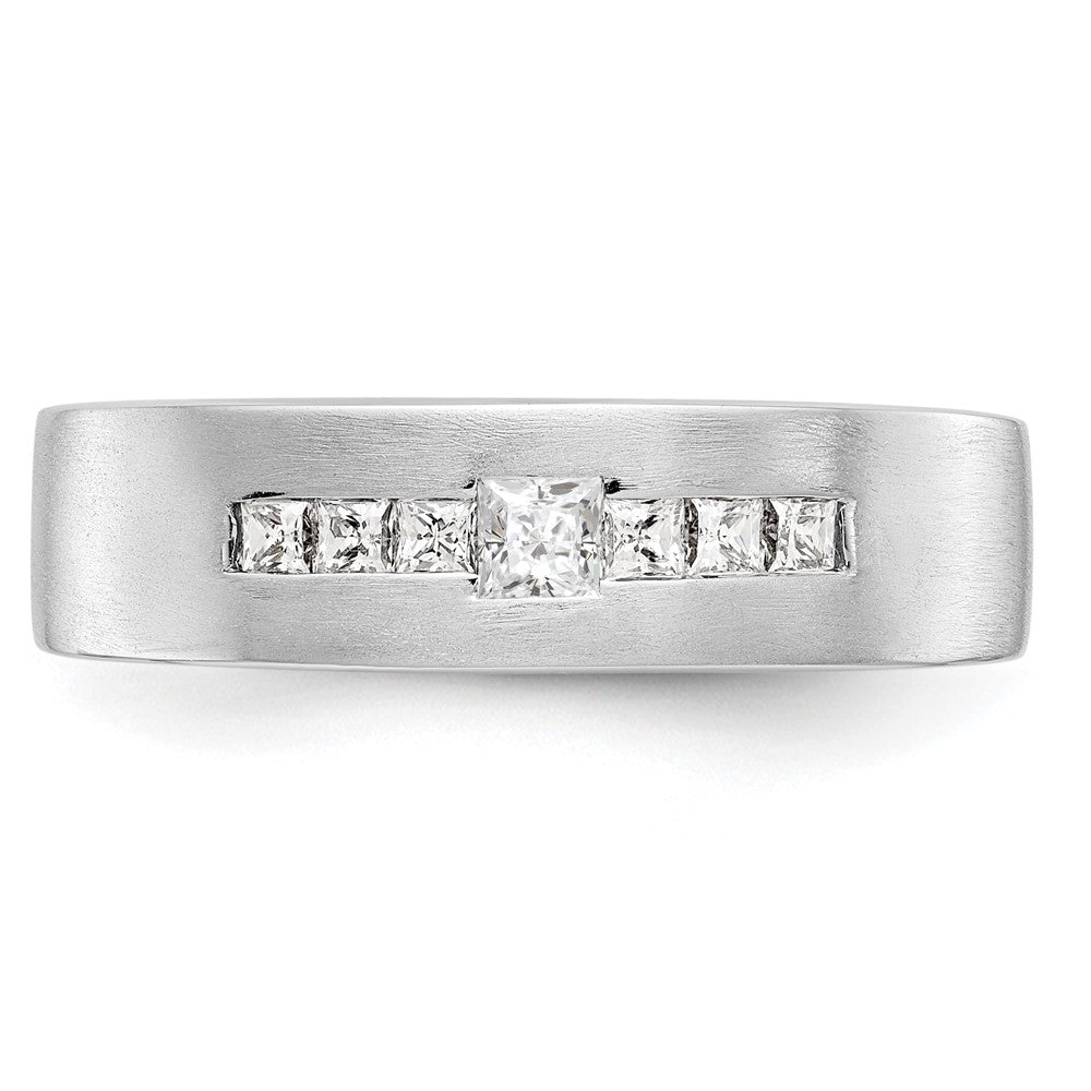 14K Weißgold Herren-Ring mit echten Diamanten
