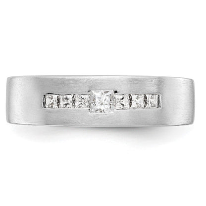 14K Weißgold Herren-Ring mit echten Diamanten