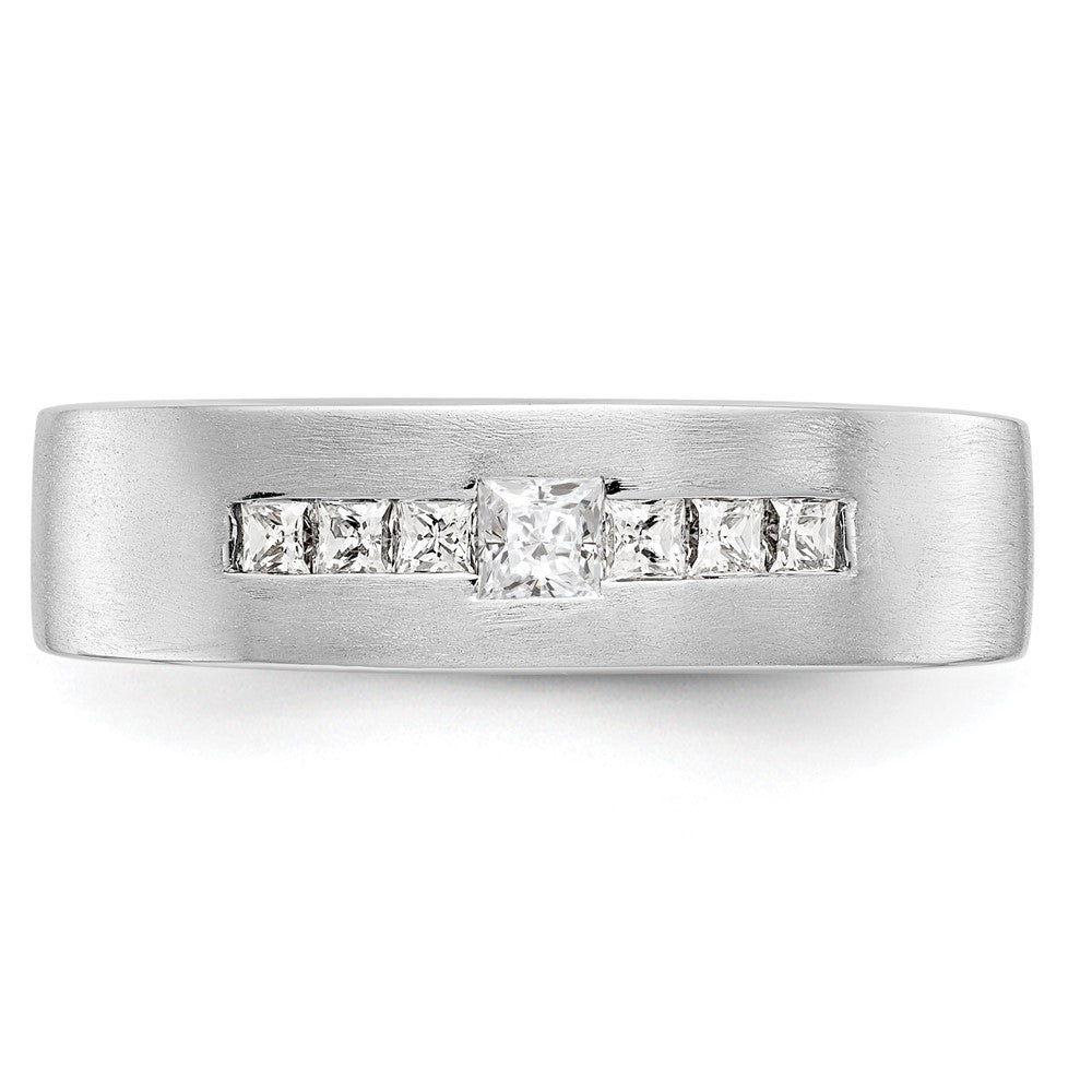 14K Weißgold Herren-Ehering mit natürlichen Diamanten, 0,5 ct Gesamtgewicht