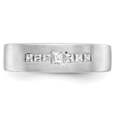 14K Weißgold Herren-Ehering mit natürlichen Diamanten, 0,5 ct Gesamtgewicht