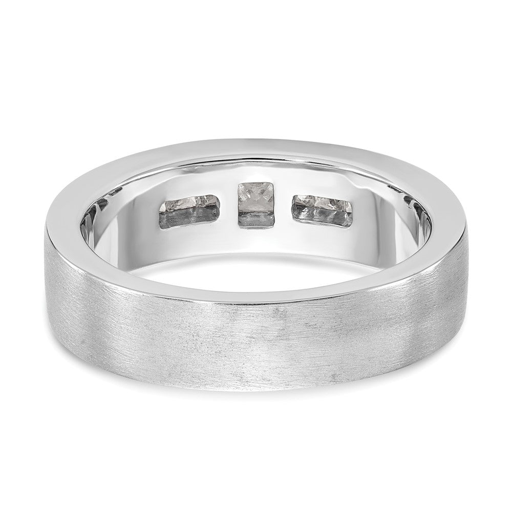 14K Weißgold Herren-Ring mit echten Diamanten