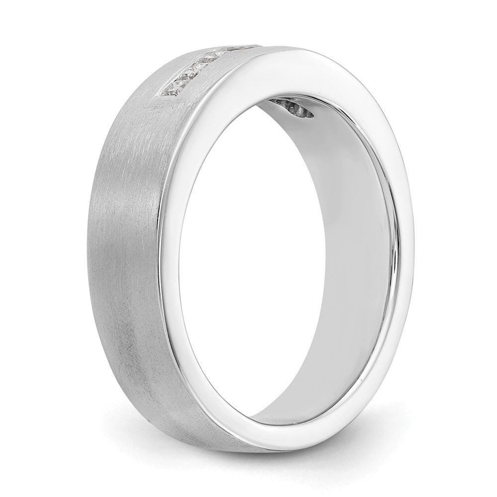 14K Weißgold Herren-Ring mit echten Diamanten