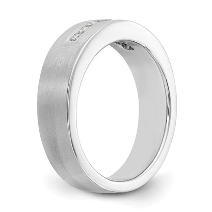 14K Weißgold Herren-Ring mit echten Diamanten