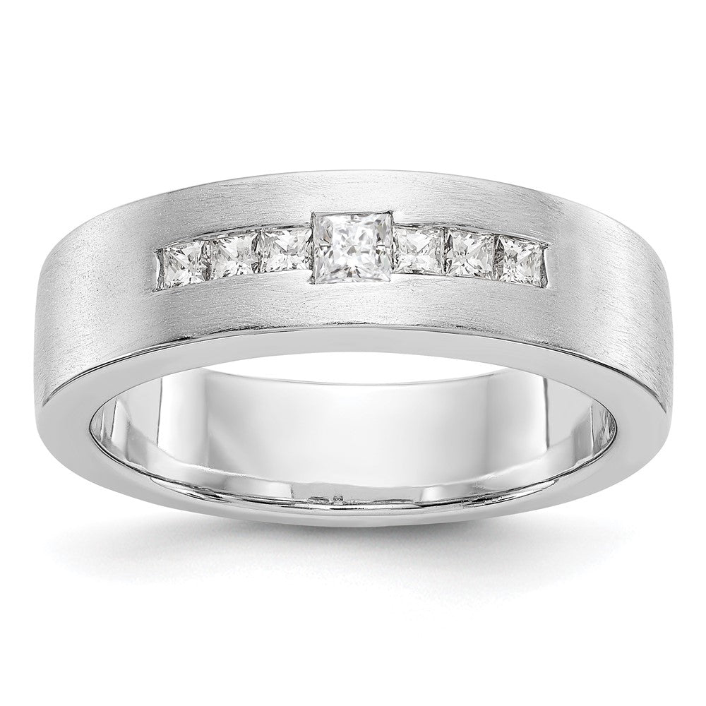 14K Weißgold Herren-Ring mit echten Diamanten