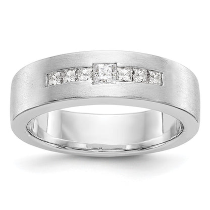 14K Weißgold Herren-Ring mit echten Diamanten