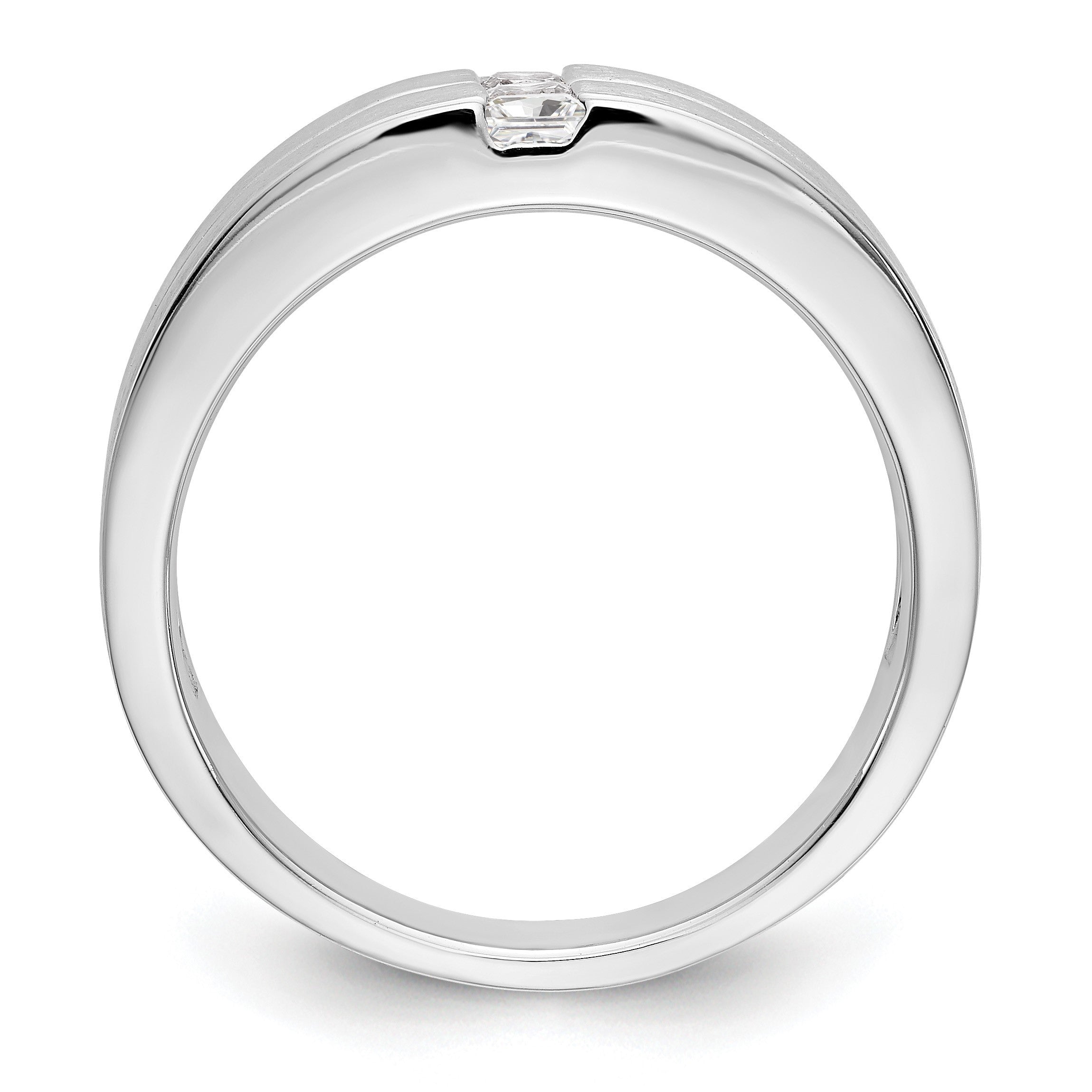 14K Weißgold Herrenring mit echten Diamanten
