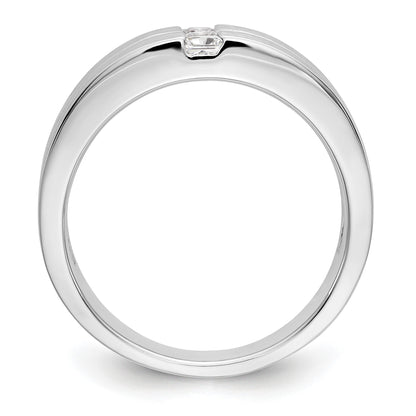 14K Weißgold Herrenring mit echten Diamanten