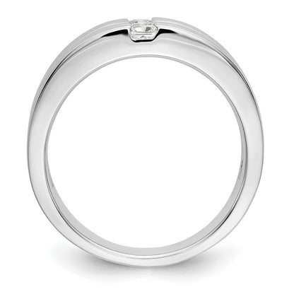 14K Weißgold Herren-Ehering mit natürlichen Diamanten 0,26 ct