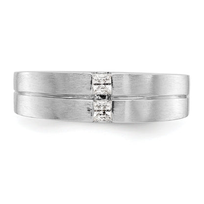 14K Weißgold Herrenring mit echten Diamanten