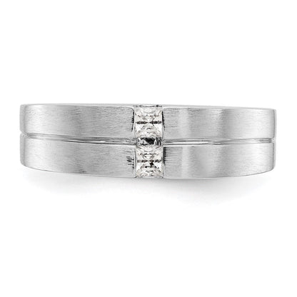 14K Weißgold Herren-Ehering mit natürlichen Diamanten 0,26 ct