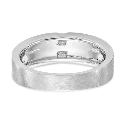 14K Weißgold Herrenring mit echten Diamanten