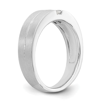14K Weißgold Herrenring mit echten Diamanten