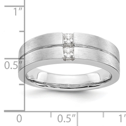 14K Weißgold Herrenring mit echten Diamanten